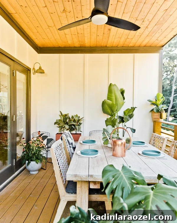 12 Back Porch Makeovers: Progress Over 12 Months 7 My Back Porch Makeover / Progress - Paper and Stitch. #porchmakeover #outdoorinspiration #modernoutdoorliving #organicmodernliving #outdoormakeover #outdoorentertaining