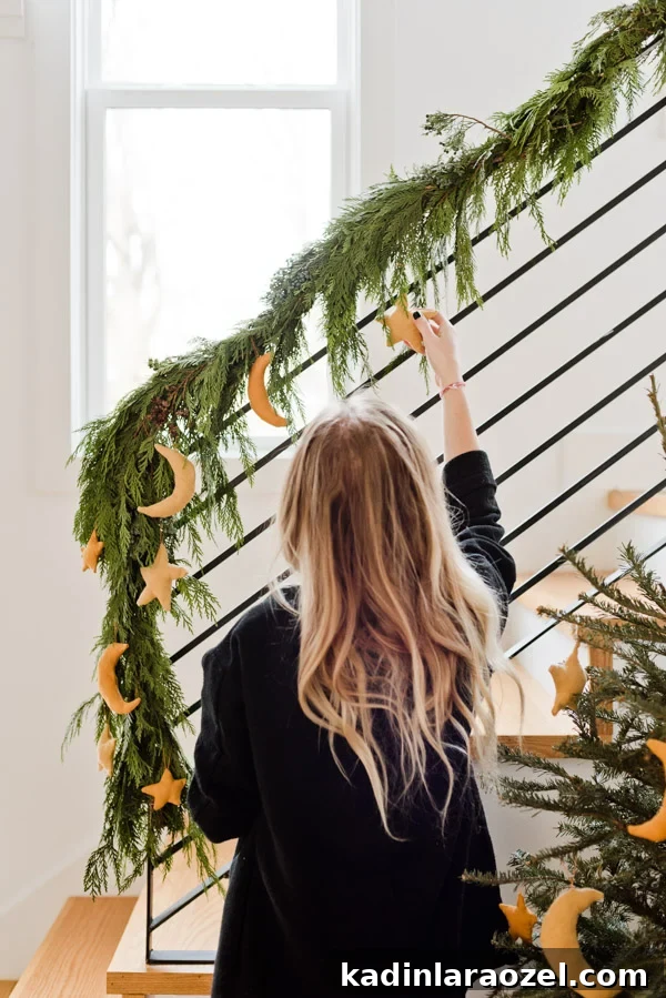 How to Make Star and Moon Ornaments for the Holidays. Click through for the tutorial. #ornament #diyornament #diyholiday #holidaydecor #christmas #staircase #crescentmoon