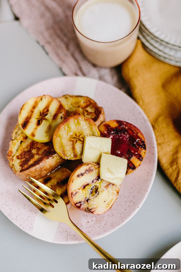 Fall Cinnamon Brioche French Toast Recipe for Cozy Mornings 8 A drool-worthy fall recipe for toaster oven french toast with grilled apples. #fallrecipe #fall #frenchtoast #frenchtoastrecipe #apples