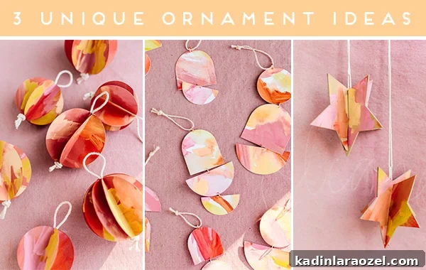 Three unique Christmas ornament ideas using paper