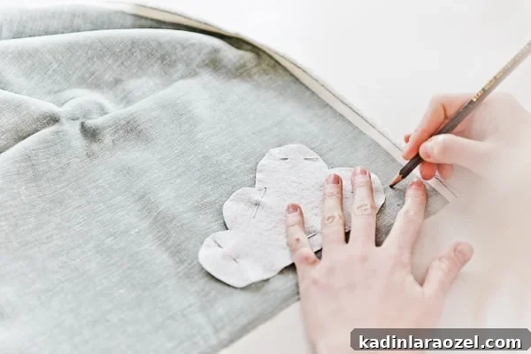 Make Adorable Plush Toys for Kids: Step-by-Step Sewing Guide 5 Making stuffed toy and tracing cloud onto fabric.