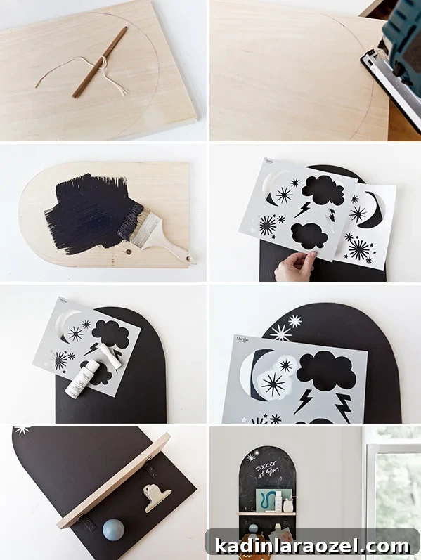 3 Stylish Back-to-School DIY Projects That Impress 8 Instructions for making an arch shaped wall organizer that is also a chalkboard