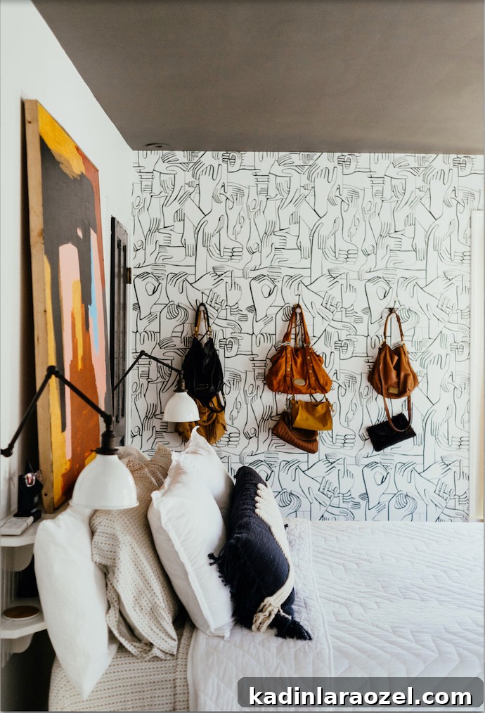 16 Stylish Temporary and Permanent Wallpapers to Transform Your Home 4 Hand wallpaper in bedroom