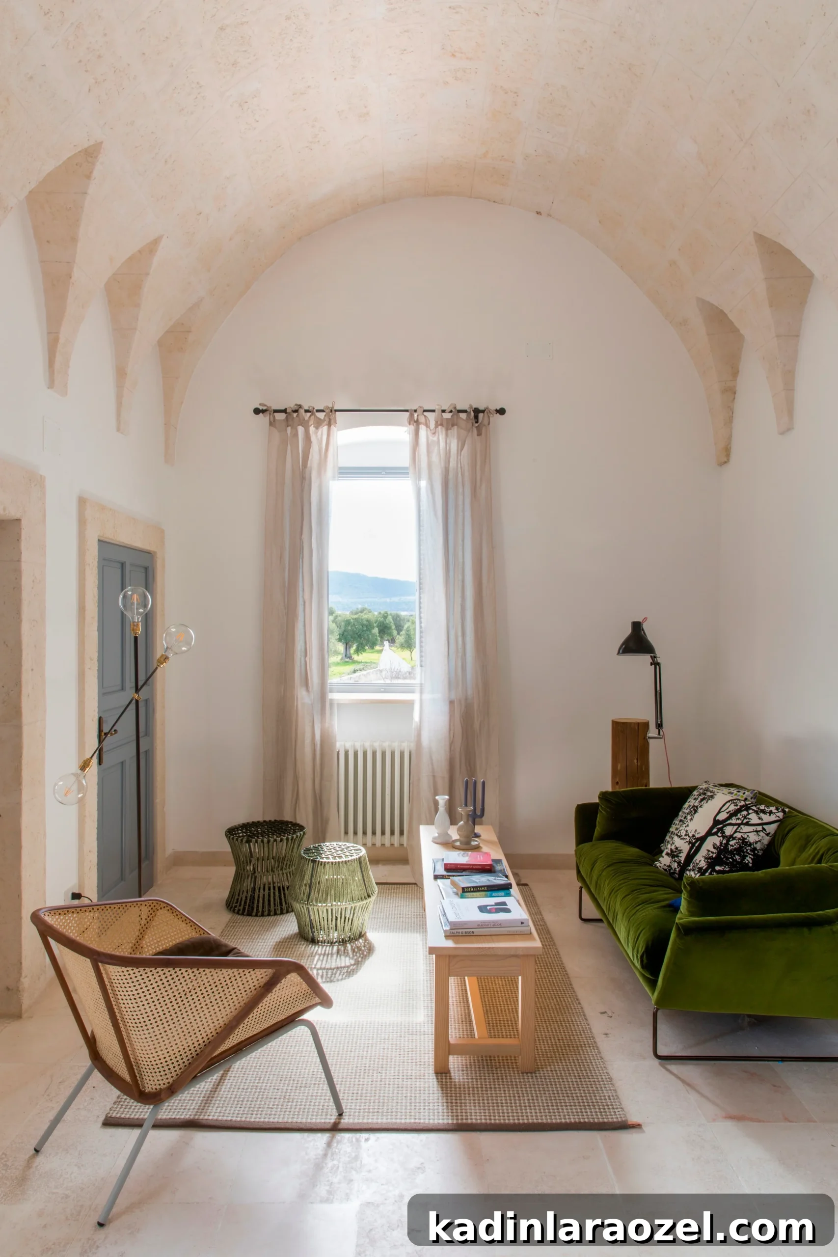 How beautiful is this arched Italian ceiling in the Masseria San Giovanni from archilovers?  This space is actually a hotel, so all I really need to know is...when is check-in??? #arch #designtrend #interiors #organicmodern #livingroom 