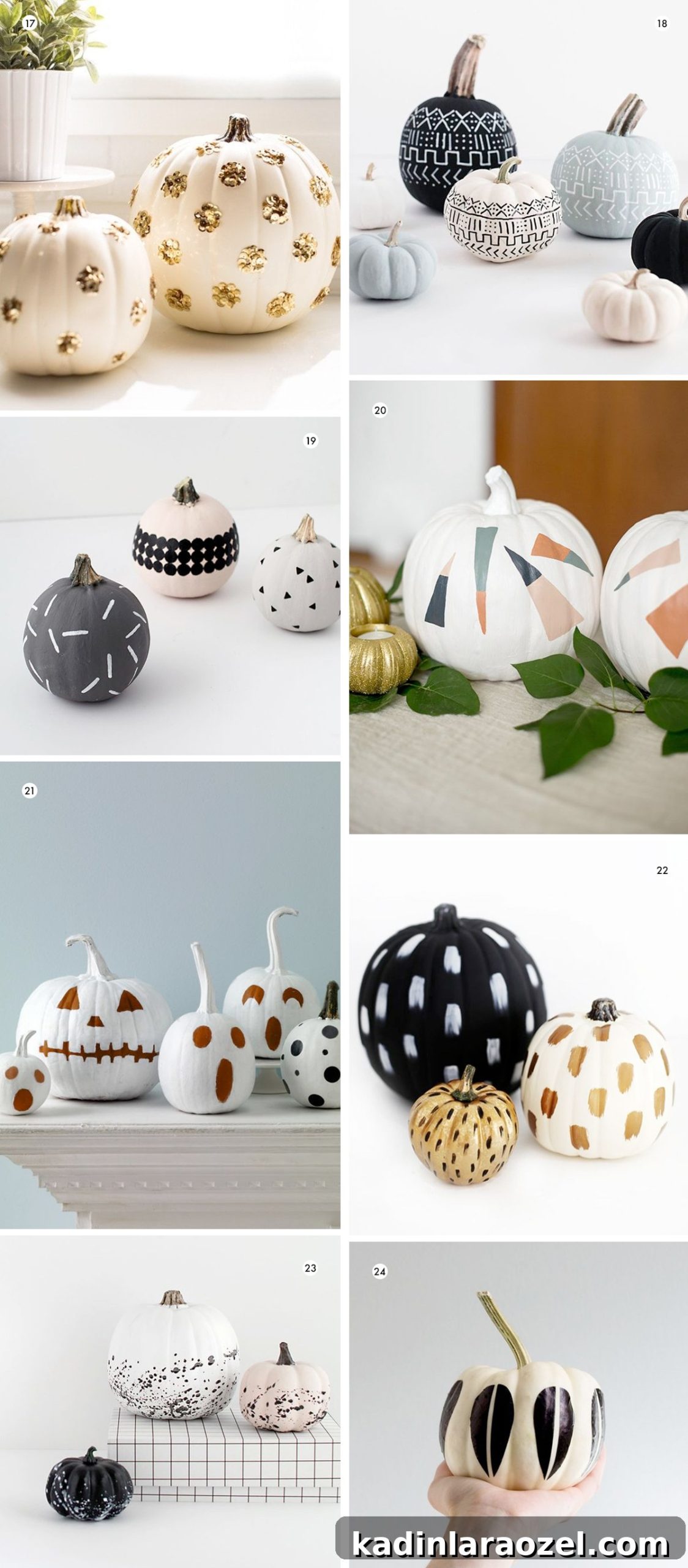 Minimal no-carve pumpkin decorating ideas