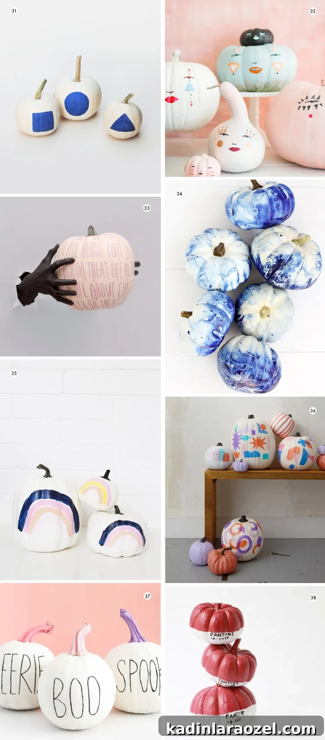 Various painted pumpkin decorating ideas
