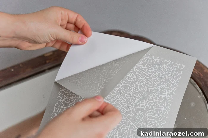 Remove the stencil backing.