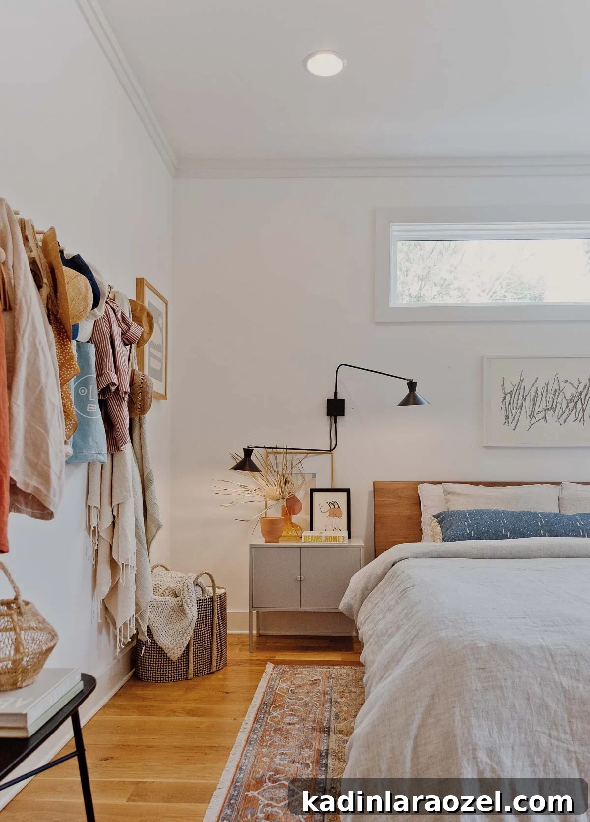 Autumn Makeover: Cozy Updates for Our Master Bedroom 8 Simple modern bedroom with earthy colorful accessories.