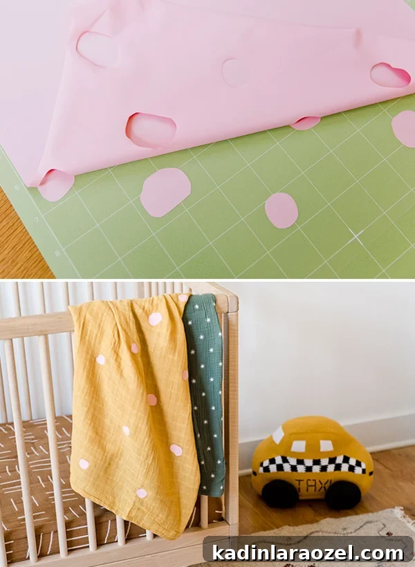 Using Cricut Maker to embellish swaddle blankets
