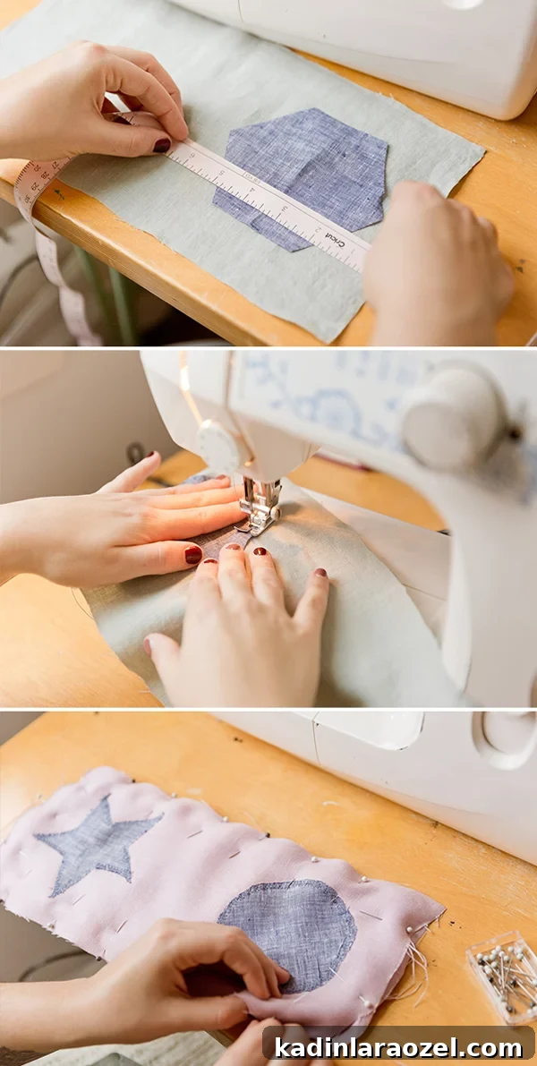 Making a DIY fabric soft book with fabric scraps