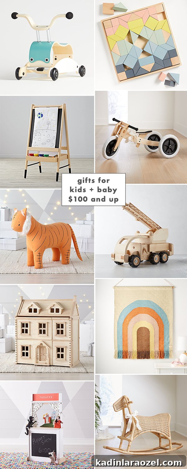 Holiday Nursery Decorating Ideas + Big Baby & Kids Holiday Gift Guide 8 Gift ideas for kids and baby $100 and up. Click through for all 3 gifts guides (including a $30 and under list) too.