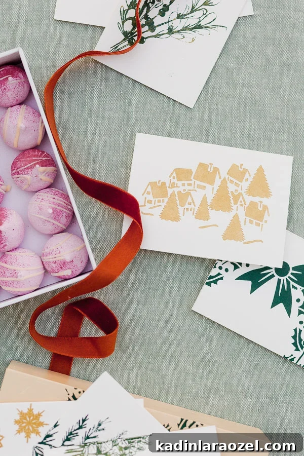 3 DIY Holiday Hostess Gifts That Impress 12 DIY holiday greeting cards in gold and green