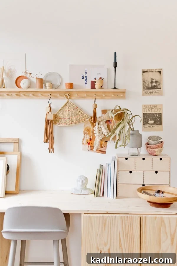 DIY Standing Desk Hack: Convert IKEA IVAR into a Sit-Stand Workstation 8 Wood desk idea in light-filled workspace