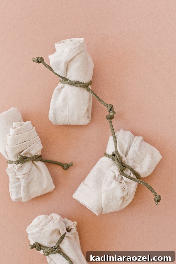Make Reusable Produce Bags in 15 Minutes: DIY Sewing Guide 17 Folded up reusable produce bags ready to be used