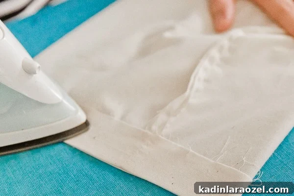 Make Reusable Produce Bags in 15 Minutes: DIY Sewing Guide 7 Ironing folds for produce bags tutorial