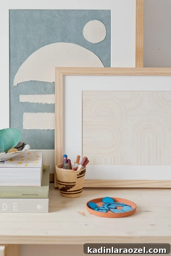 Abstract artwork closeup in neutral, earthy colors