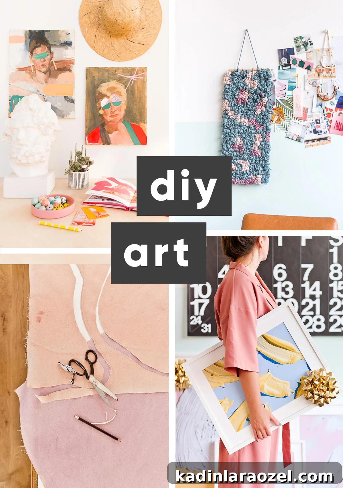 Decorate Your Home for Free: Creative Low-Cost Styling Ideas 5 roundup of diy artwork in various abstract forms and materials