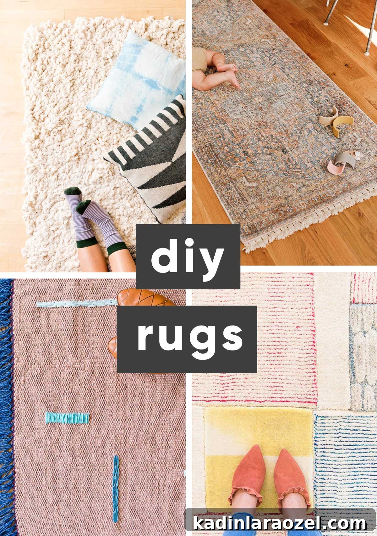Decorate Your Home for Free: Creative Low-Cost Styling Ideas 8 roundup of handle diy rugs in neutral and colorful patterns