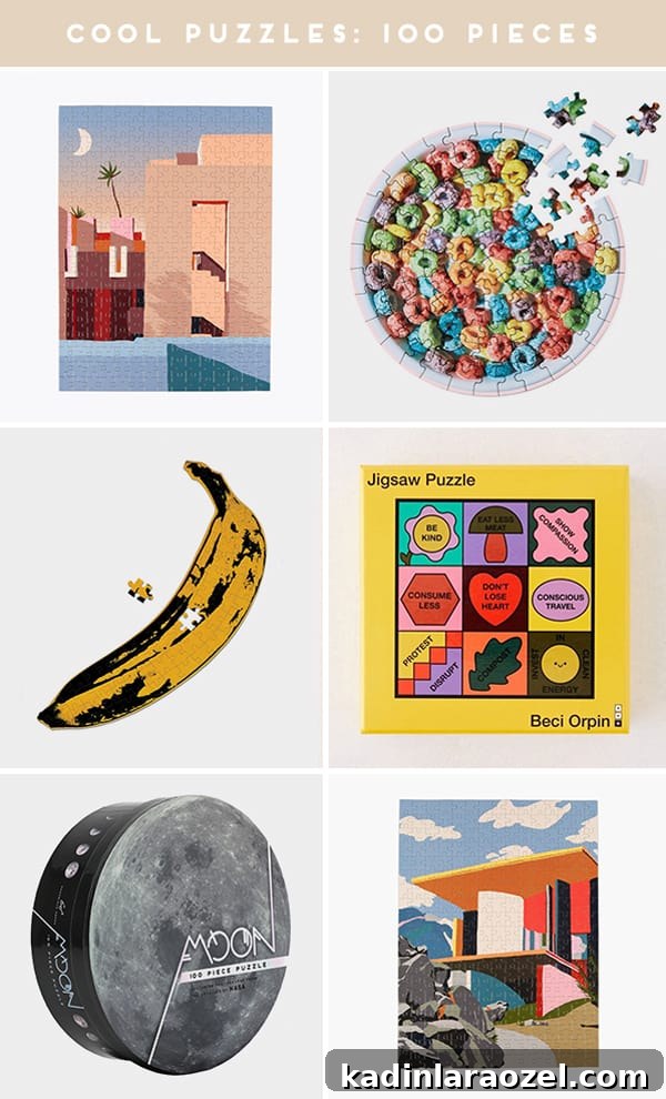 18 Cool Puzzles to Keep You Entertained Anytime 4 100 piece jigsaw puzzles with cool designs and illustrations