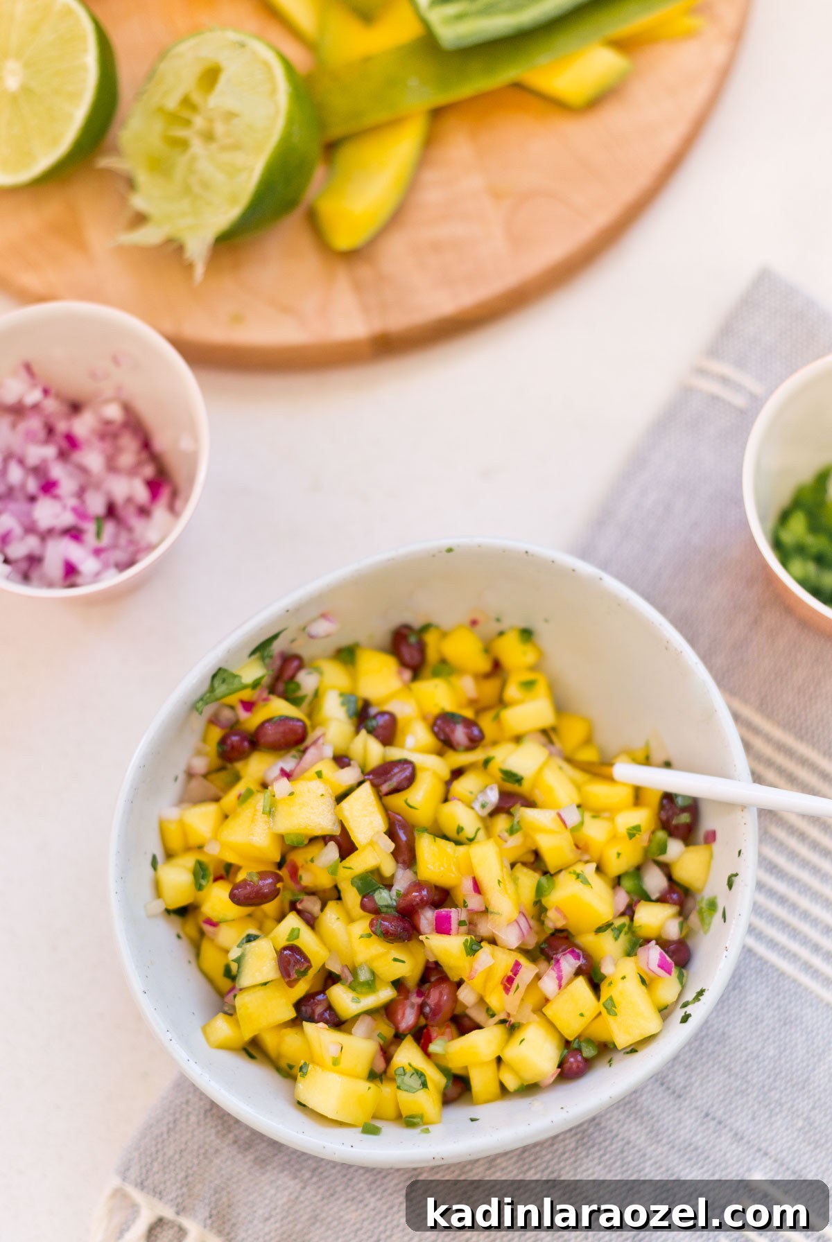 black beans and mango salsa
