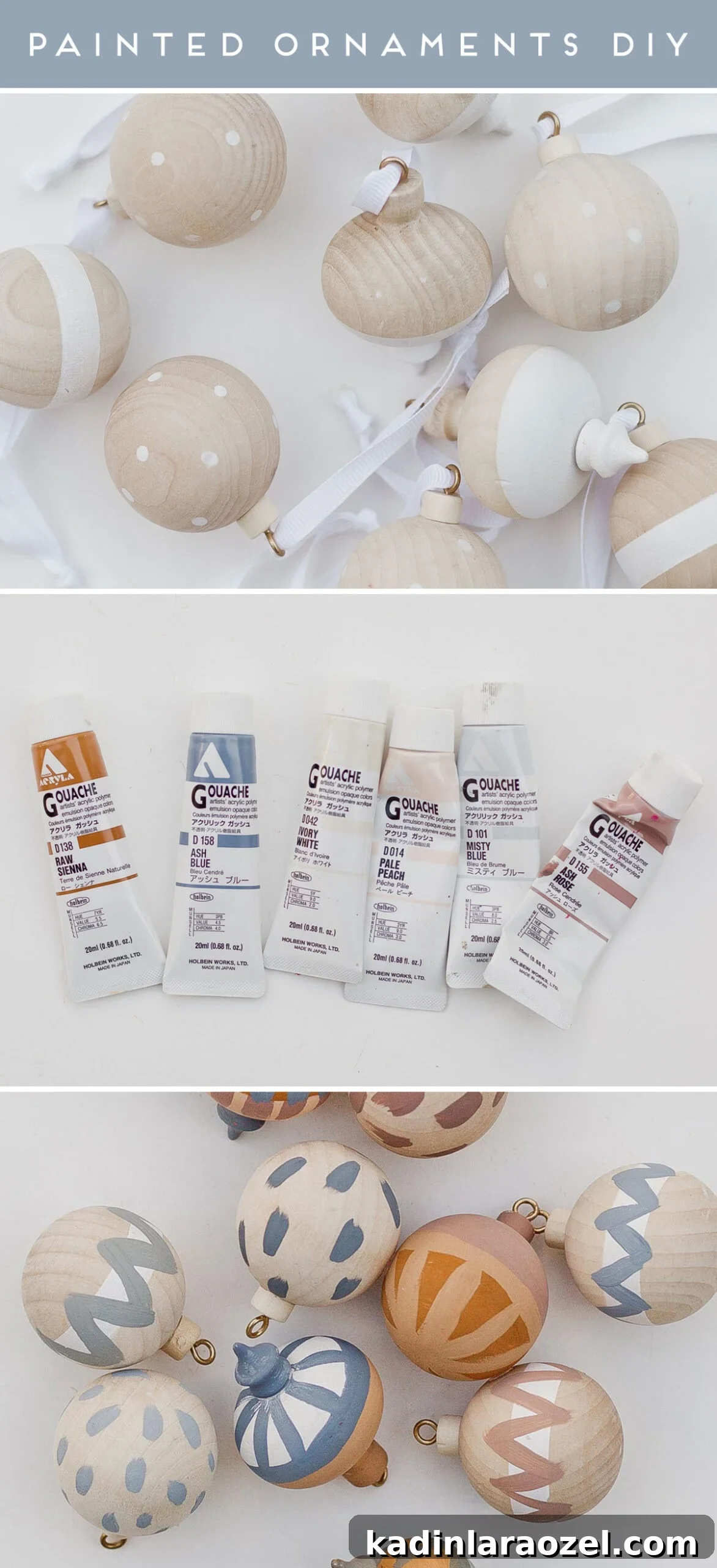 DIY Painted Wood Ornaments and Gift Toppers Tutorial 2 Steps for DIY wood ornaments that are painted.