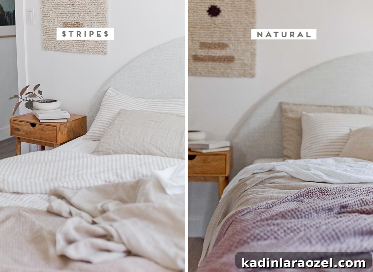 Neutral linen bedding