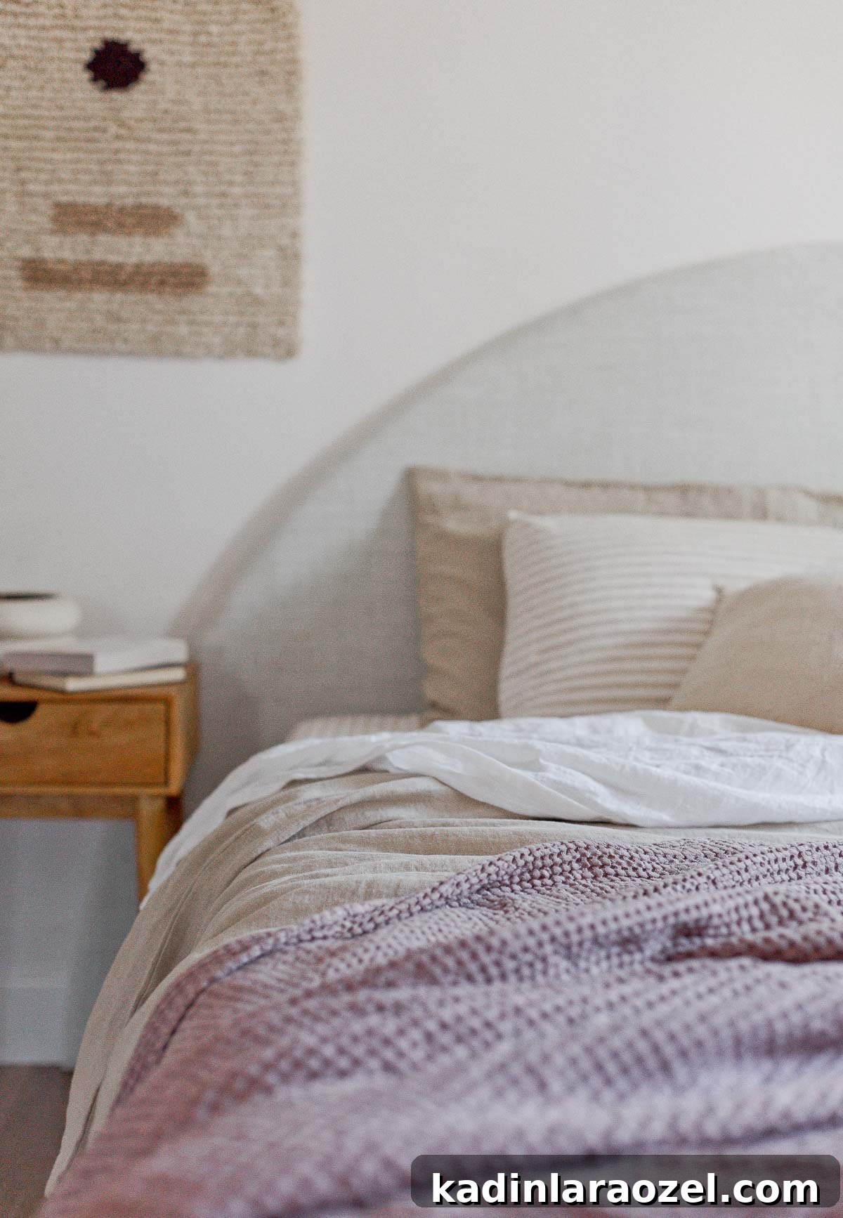 Linen bedding close-up