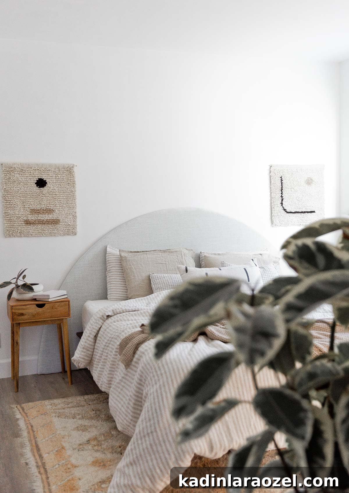Layered linen bedding