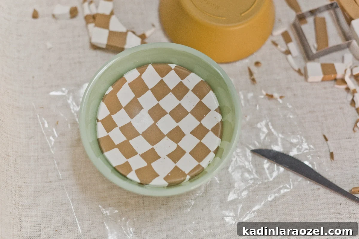 Shaping oven bake clay to make a bowl