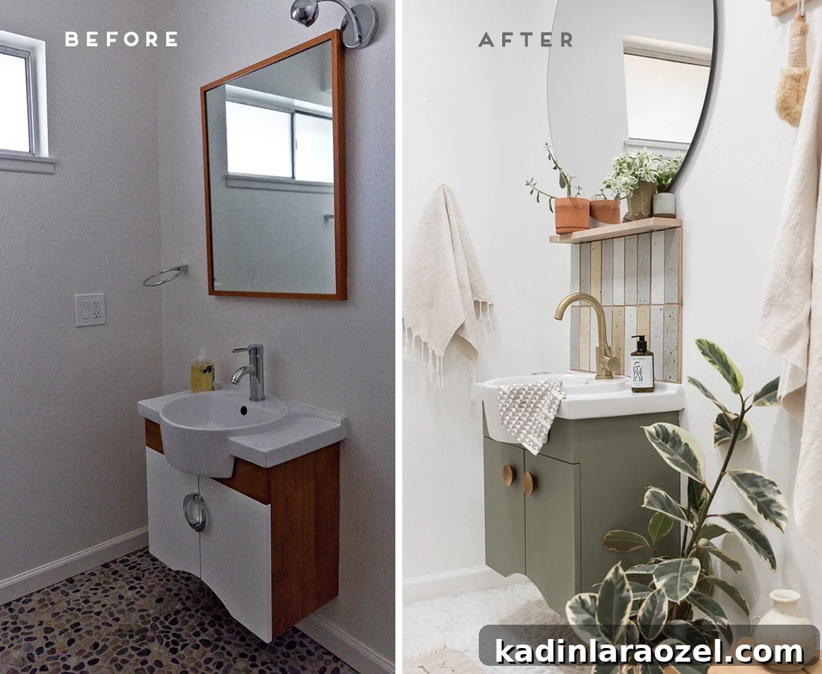 Small Bathroom Makeovers on a Budget: Before and After Ideas 4 Before and after side by side bathroom makeover