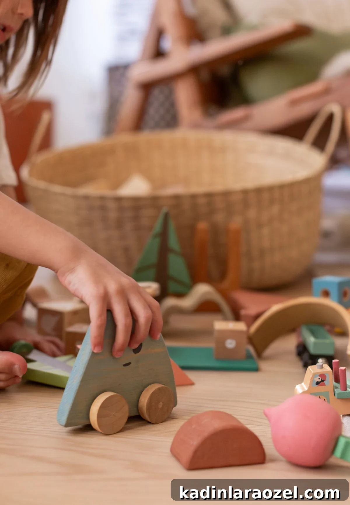 Build a Wooden Toy Car: Step-by-Step Guide and Plans 2 Child playing with wooden blocks and toy car on the floor