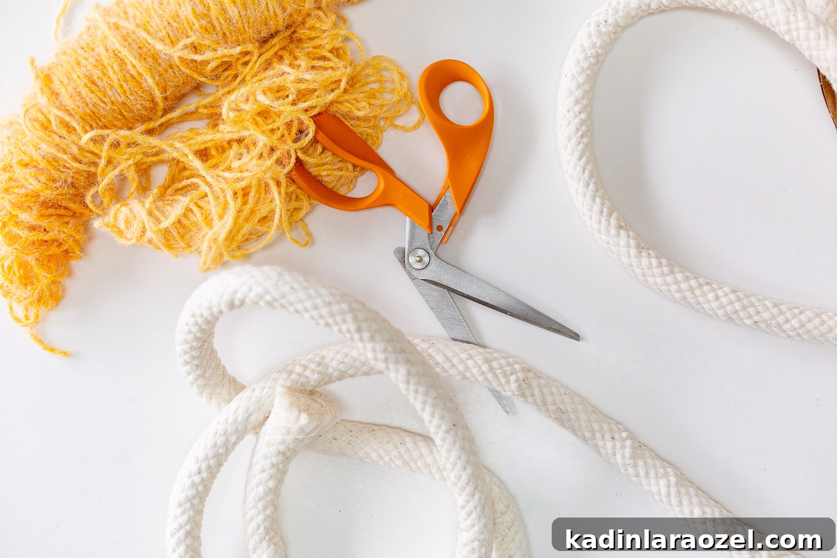 Make an Easter Basket from Scratch: Step-by-Step DIY Guide 4 craft supplies to make an easter basket - yarn, cording, and scissors