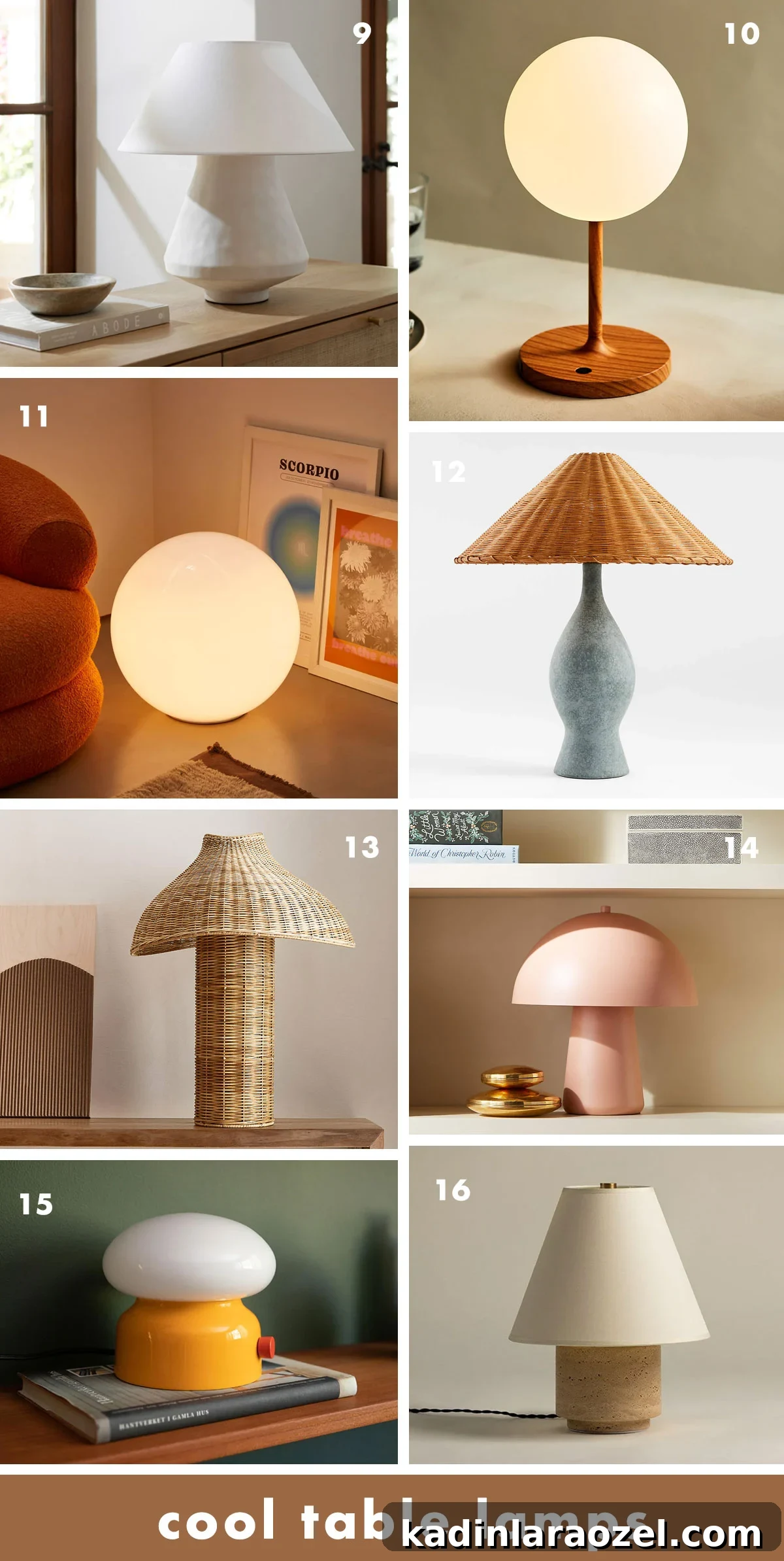 16 Stylish Home Lamps to Brighten Every Room 4 Roundup of earthy boho modern table lamps