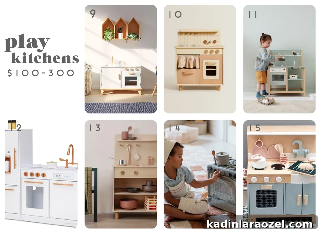 images of play kitchens at various price points