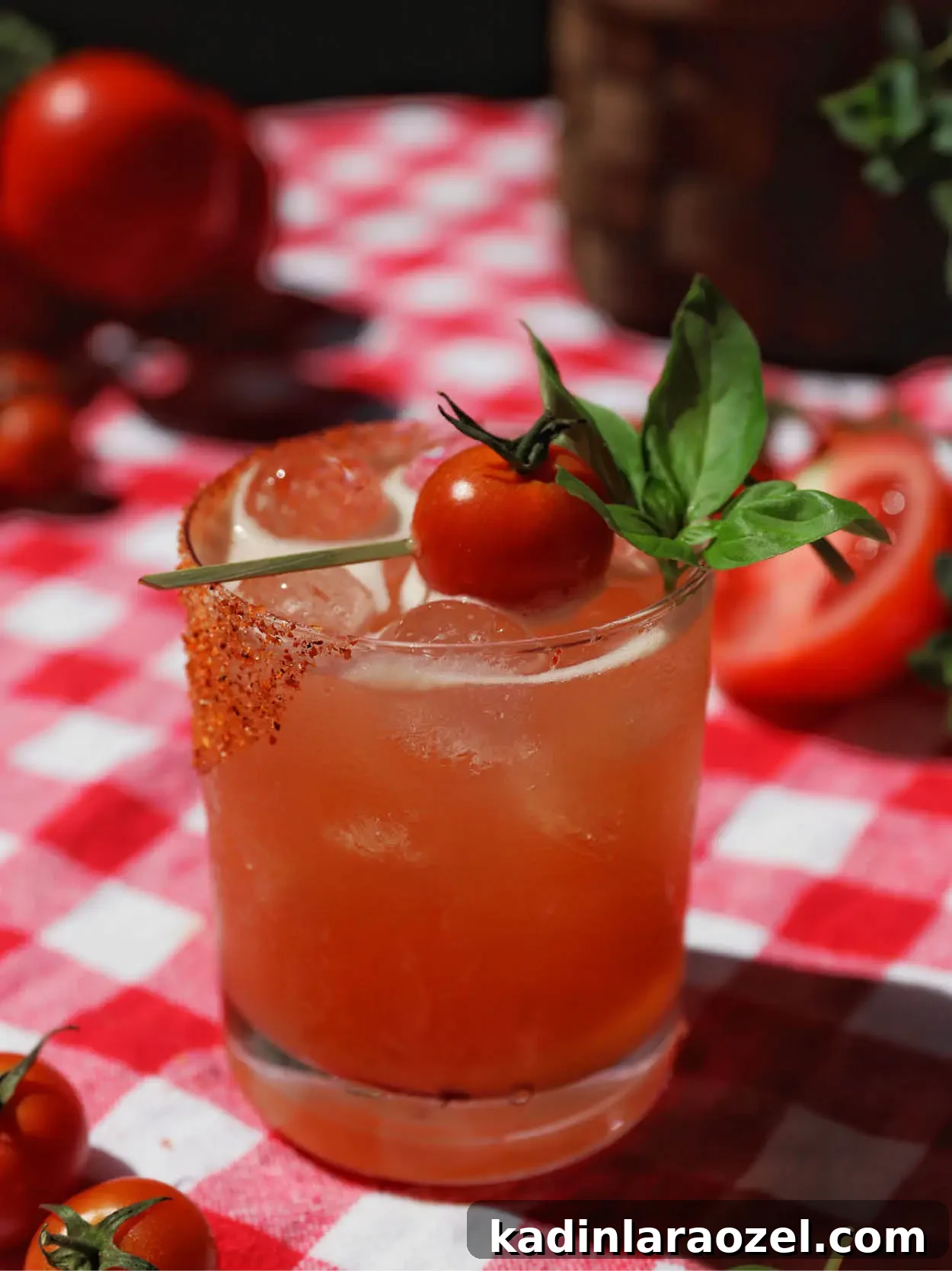 17 Refreshing Summer Cocktails to Try Now 15 tomato margarita on a picnic table outside
