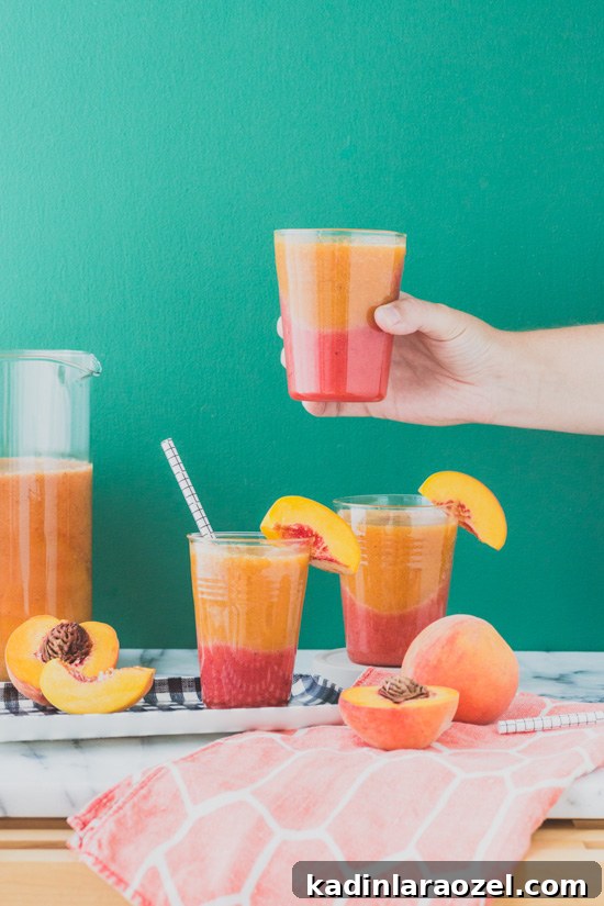 17 Refreshing Summer Cocktails to Try Now 16 color blocked cocktail slushies with peaches